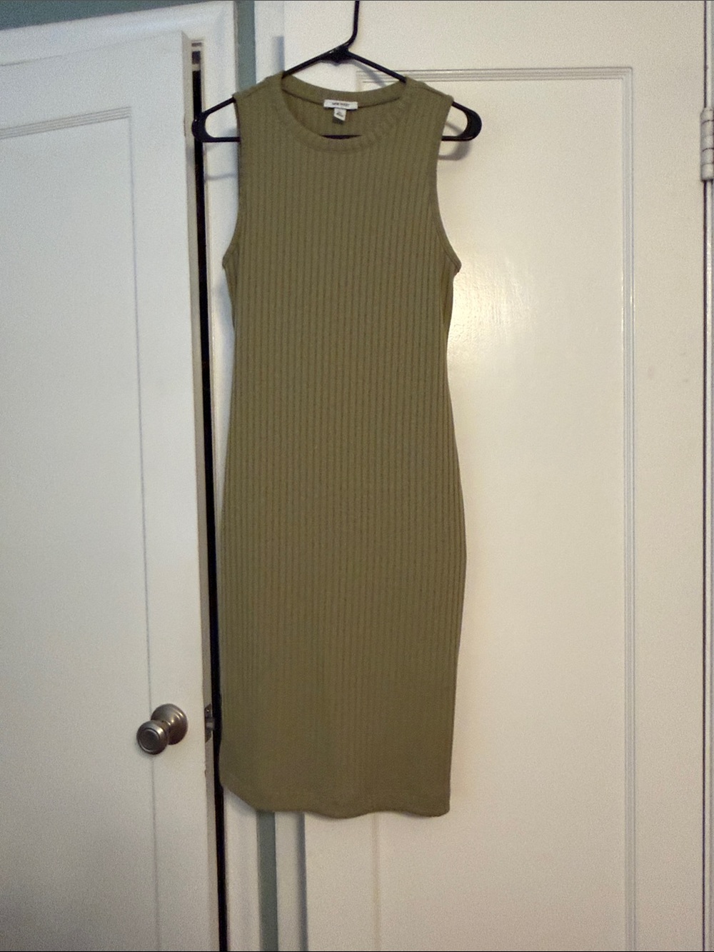 Nine West Ribbed Knit Midi Dress - Olive